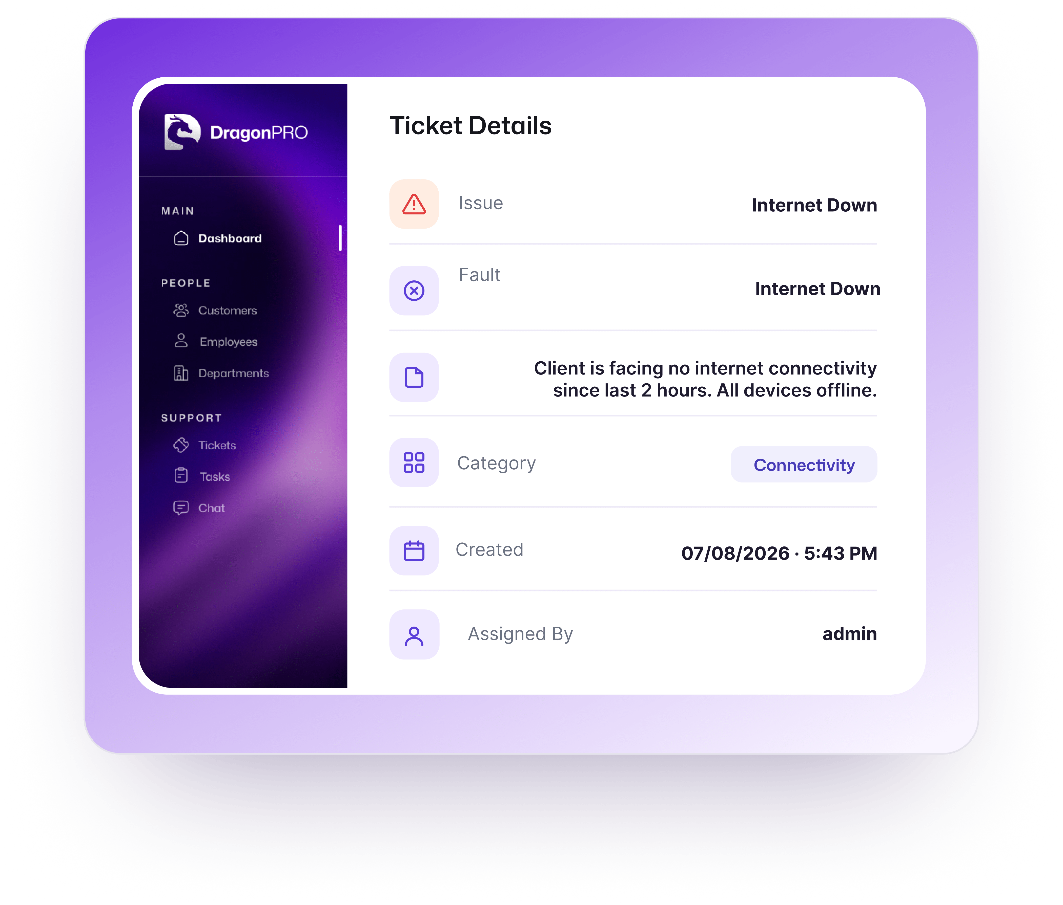 One screen for all ticket details